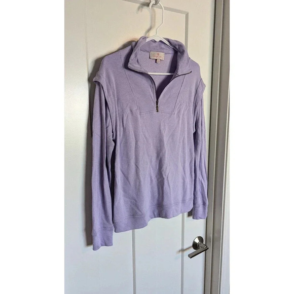 Laurie Felt Quarter Zip Lilac Purple Pullover Sweatshirt sz XS - Picture 2 of 6